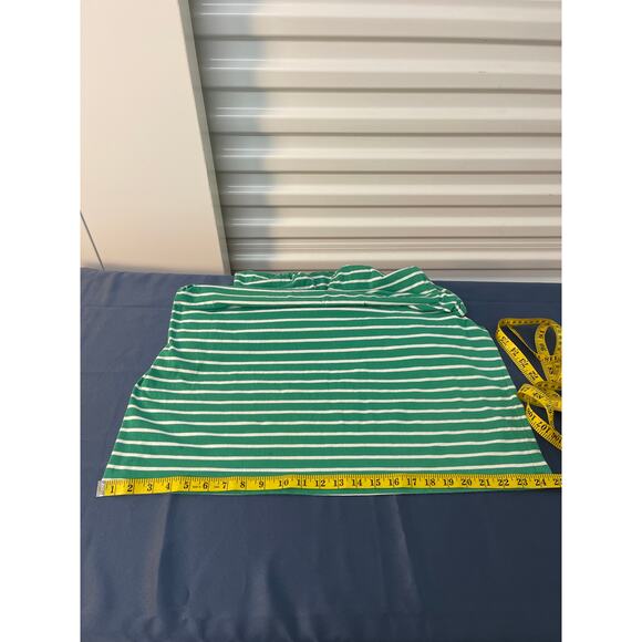 Loft Green White Stripe Sleeveless T Shirt Dress Drawstring Waist Large PreOwned - Picture 8 of 8